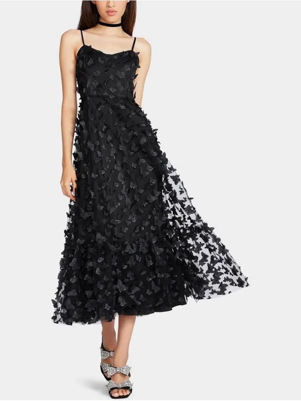 Betsey Johnson Butterfly Maxi Dress- Black